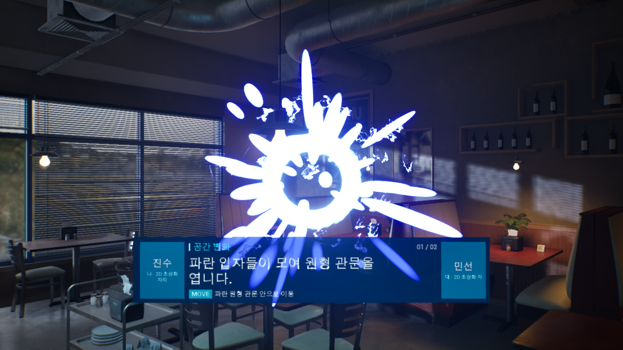 다른 사람의 시점으로 이어지는 파란 관문